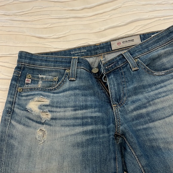 WOMENS AG jeans the stilt crop cigarette crop ripped jeans in 26 - Picture 3 of 8
